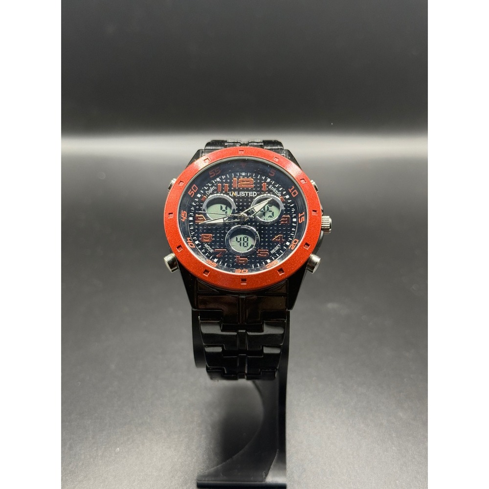 Unlisted Kenneth Cole Ana-Digi Watch Red Bezel UL5096KGP Boxed